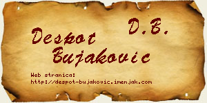 Despot Bujaković vizit kartica